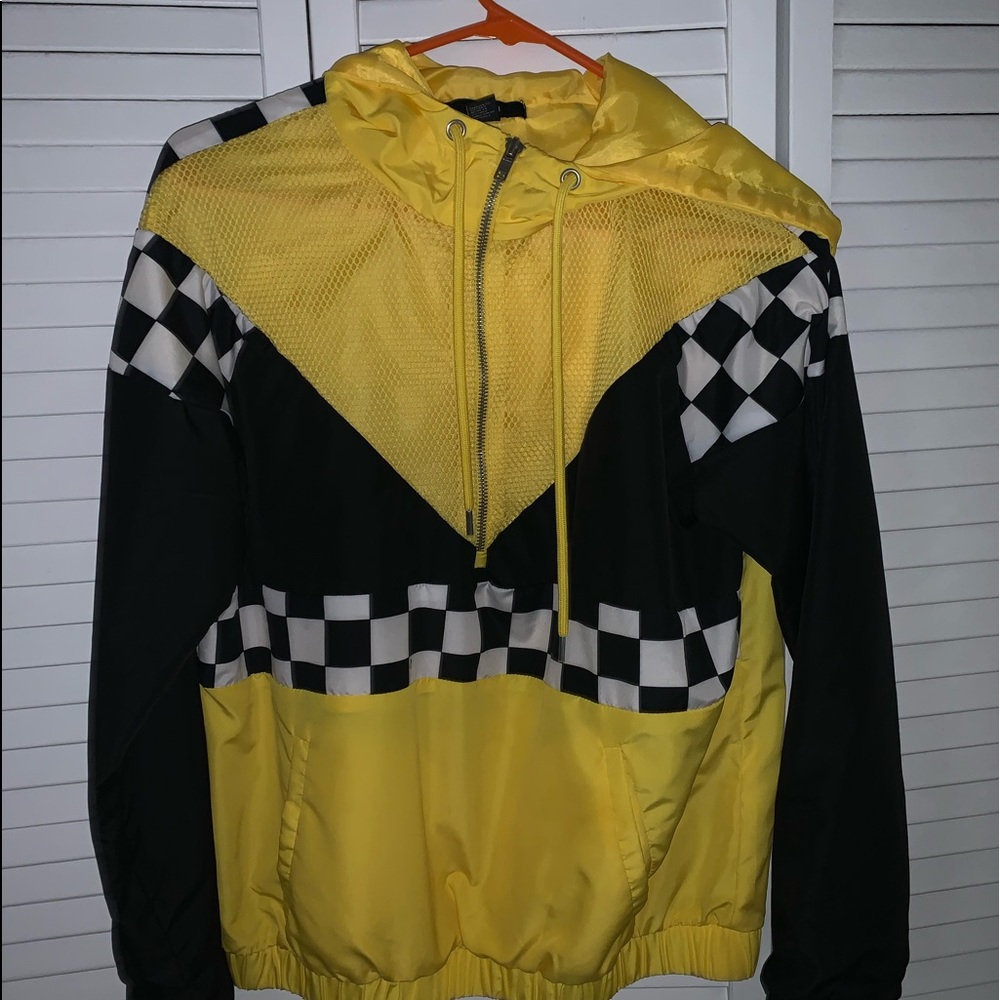 Checkered yellow & black windbreaker